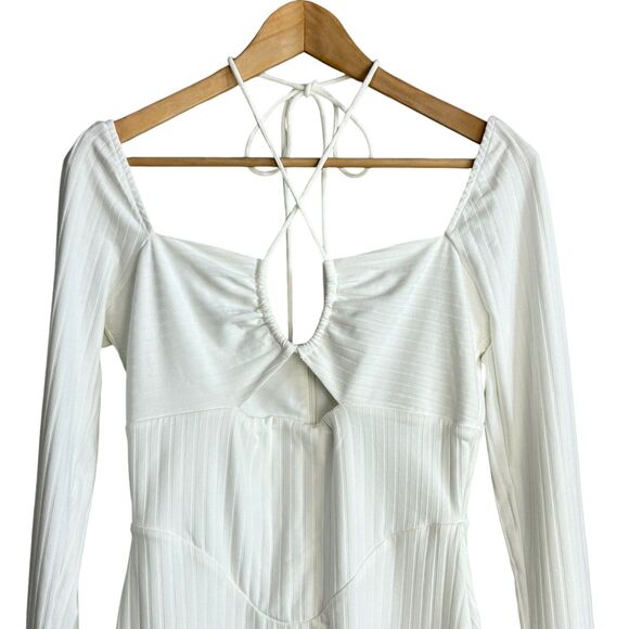 Sabo Dress Womens Medium White Long Sleeve Carmelita Cutout Bodycon Mini - Picture 3 of 8